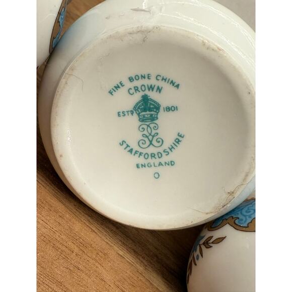 Staffordshire 3pc Salt, Pepper & Condiment Jar, England, Fine Bone China - Picture 6 of 8